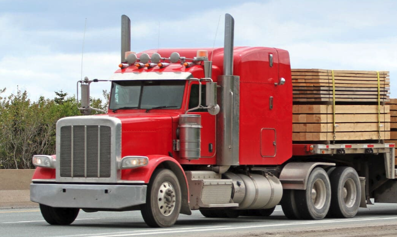 Big semi truck with bridgestone tires